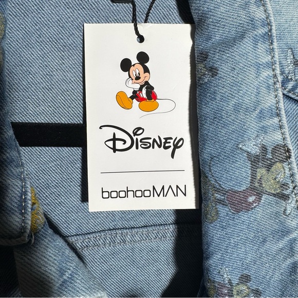 Disney x boohooMAN Denim MICKEY MOUSE Jacket - Picture 4 of 13